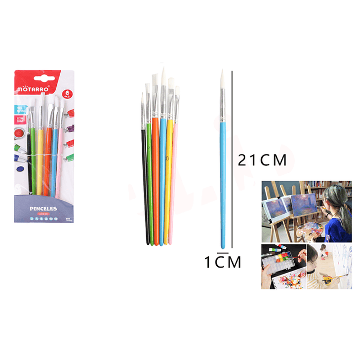 Set Pinceles 1*21Cm 6Pcs 1