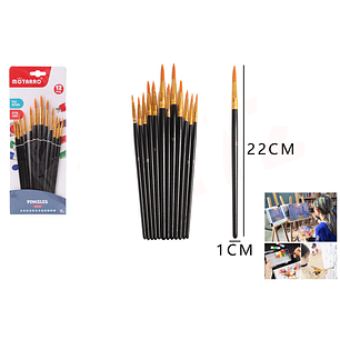 Set Pinceles 1*25Cm 12Pcs