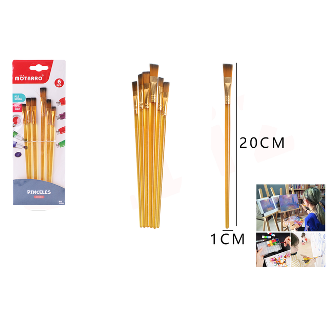 Set Pinceles 20Cm 6Pcs 1