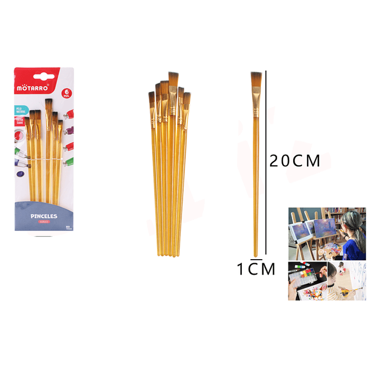 Set Pinceles 20Cm 6Pcs 1
