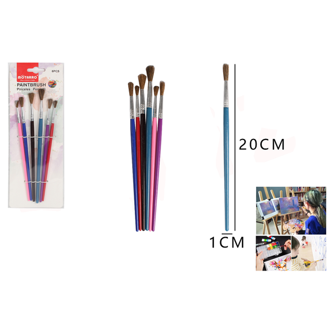 Set Pinceles 20*1Cm 6Pcs 1