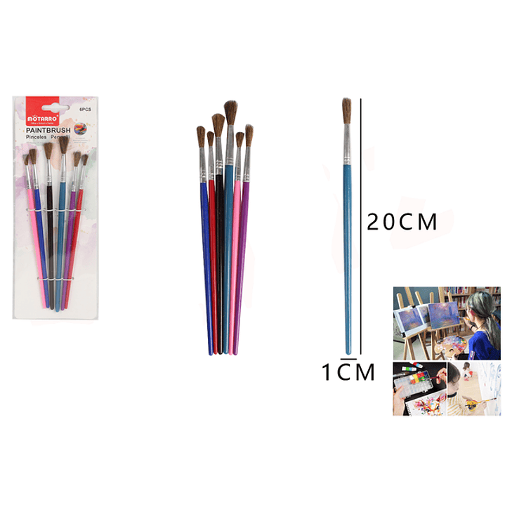Set Pinceles 20*1Cm 6Pcs 1