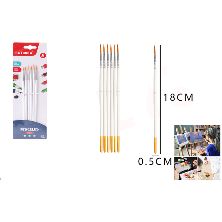 Set Pinceles 18Cm 6Pcs 0# 1