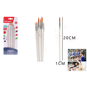 Set Pinceles 20Cm 6Pcs