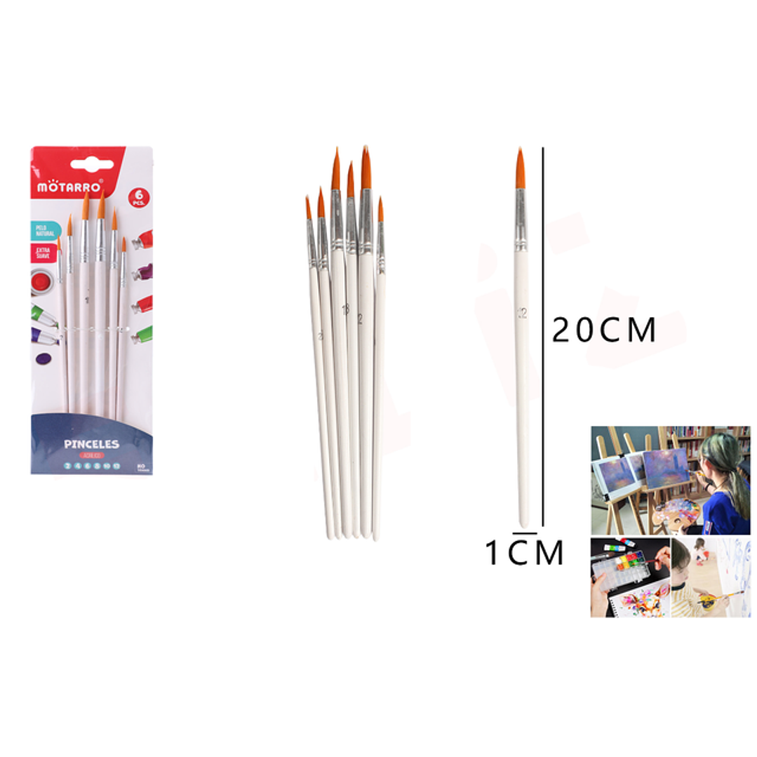Set Pinceles 20Cm 6Pcs 1