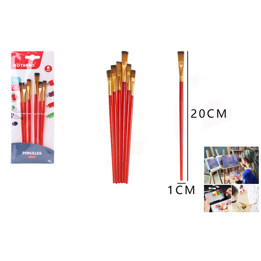 Set Pinceles 20Cm 6Pcs 1
