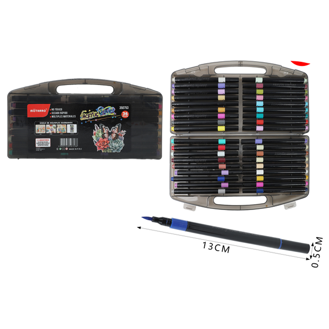 Marcadores De Color 13Cm 36Pcs 1