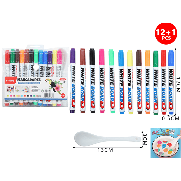 Marcadores Magicos Tinta Flotante 12+1Pcs 1
