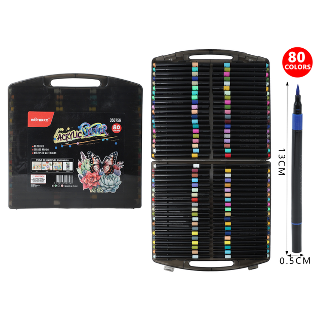 Marcadores De Color 13Cm 80Pcs 1