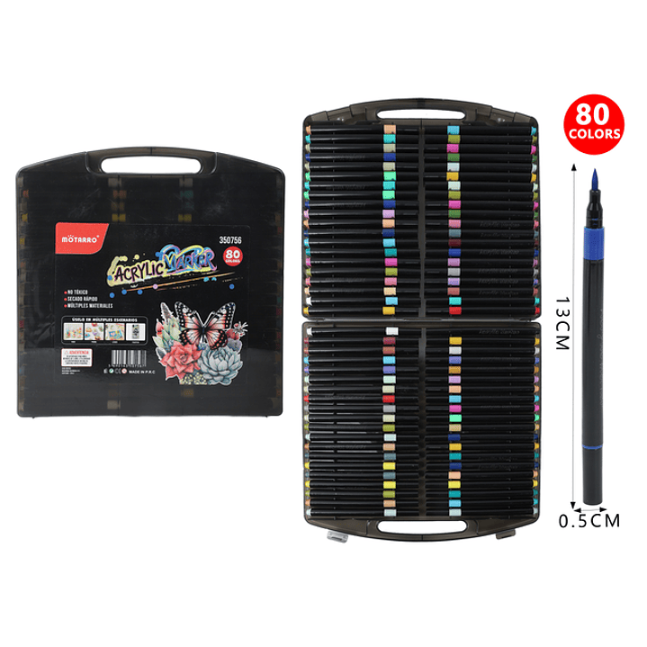 Marcadores De Color 13Cm 80Pcs 1