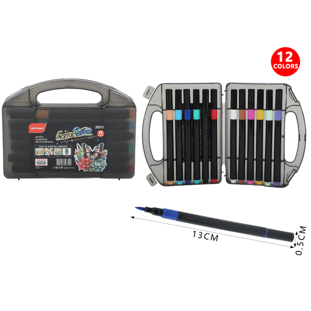 Marcadores De Color 13Cm 12Pcs 1