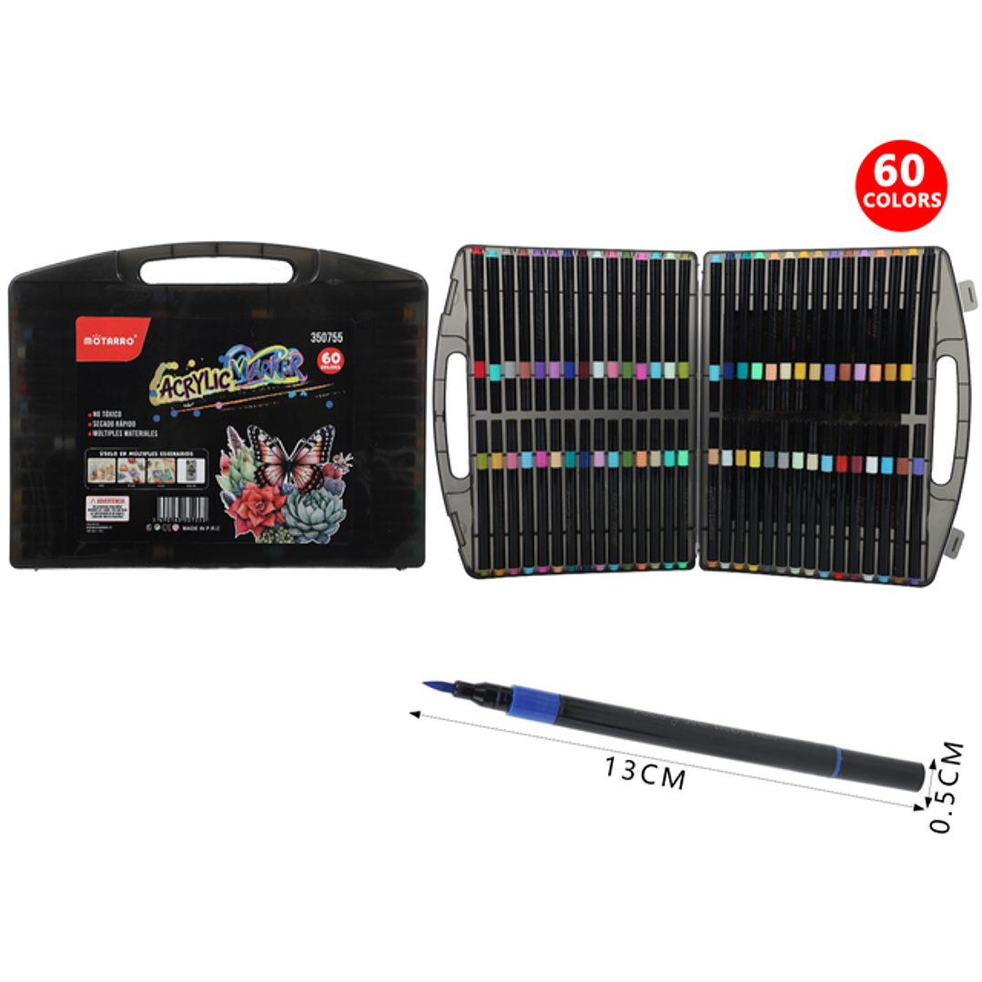 Marcadores De Color 13Cm 60Pcs 1