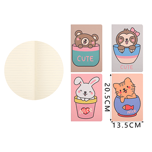Libreta Cute – 13.5×20.5 cm, 60 Hojas