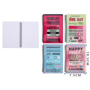 Libreta con Frases Inspiradoras – 7.5×10.5 cm, 80 Hojas