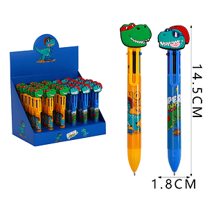 Boligrafos 6 Colores Dinosaurio 