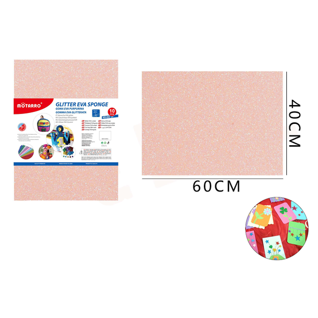 Goma Eva Glitter Beige 40X60Cm 1