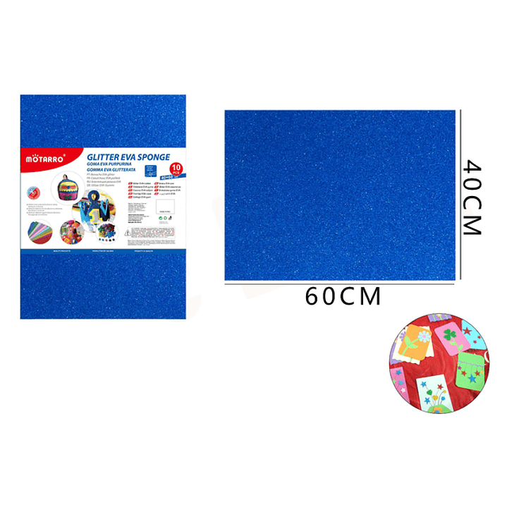 Goma Eva Glitter Azul 40X60Cm 1