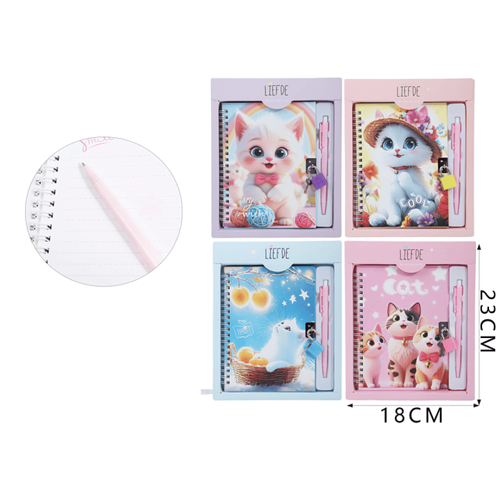 Conjunto De Agenda Con Candado 1