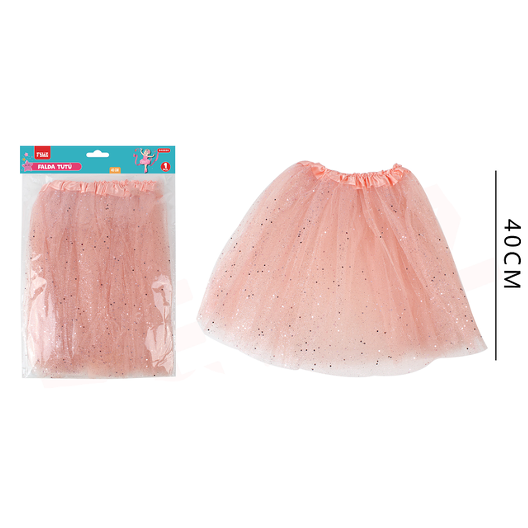 Falda Tutu Rosado Claro 40Cm 1
