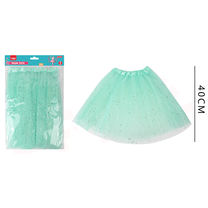 Falda Tutu Azul Verde 40Cm 1
