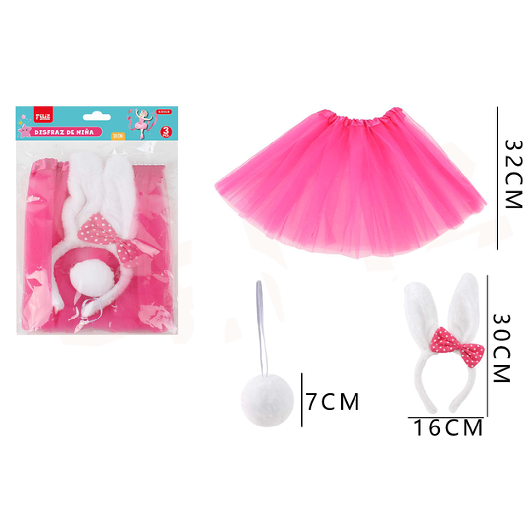 Set De Tutu Conejo Fucsia 3Pcs 1