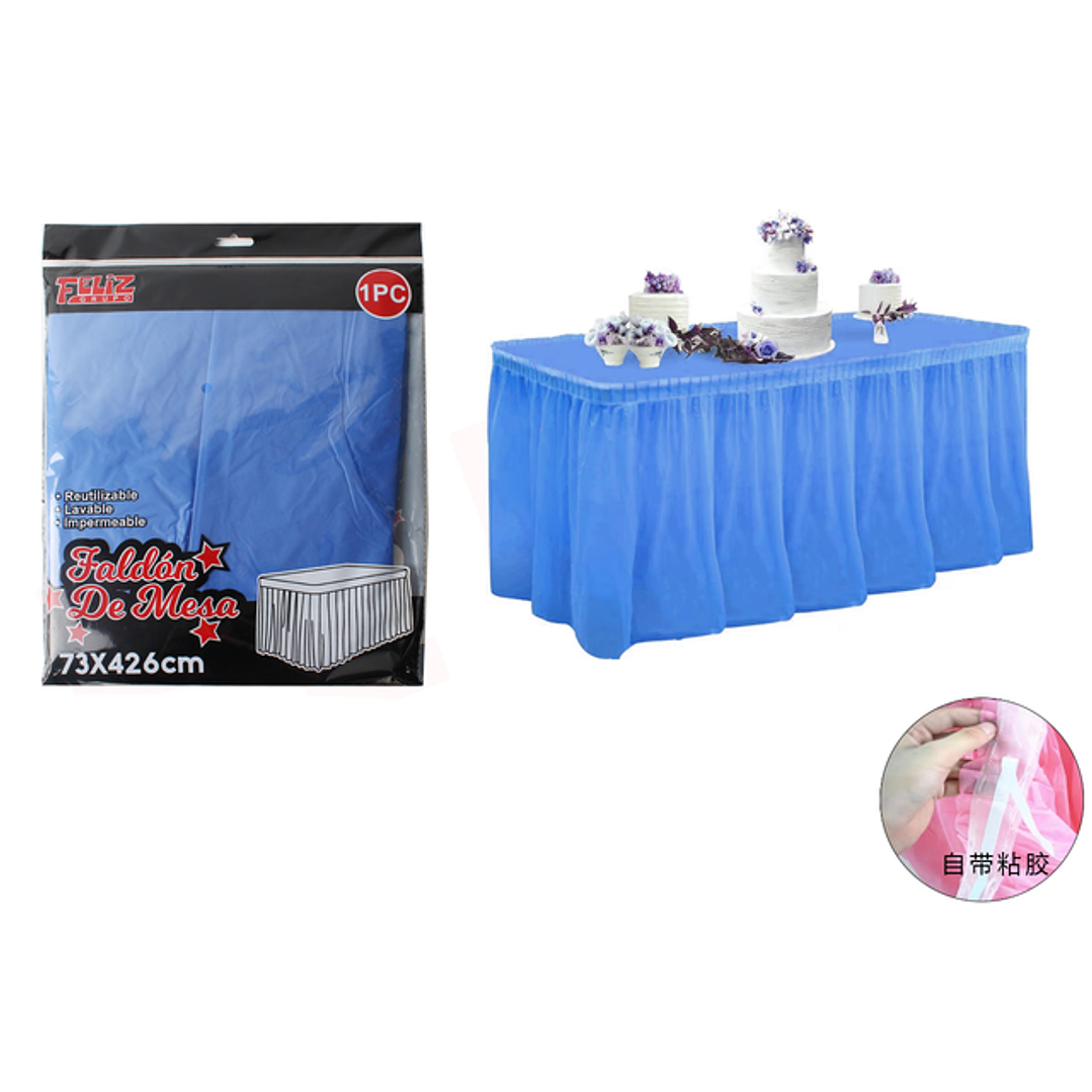 Faldon De Mesa Azul 426X73Cm 1