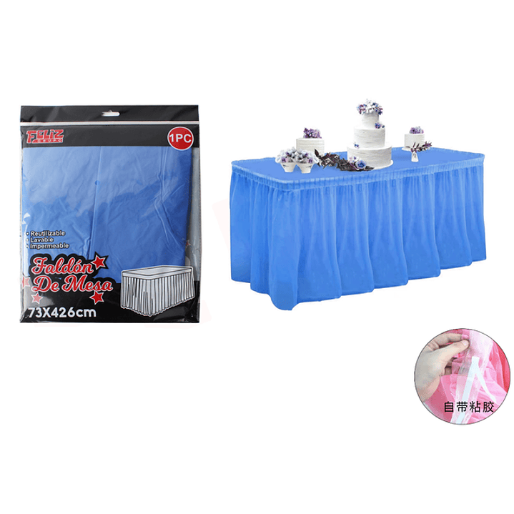Faldon De Mesa Azul 426X73Cm 1