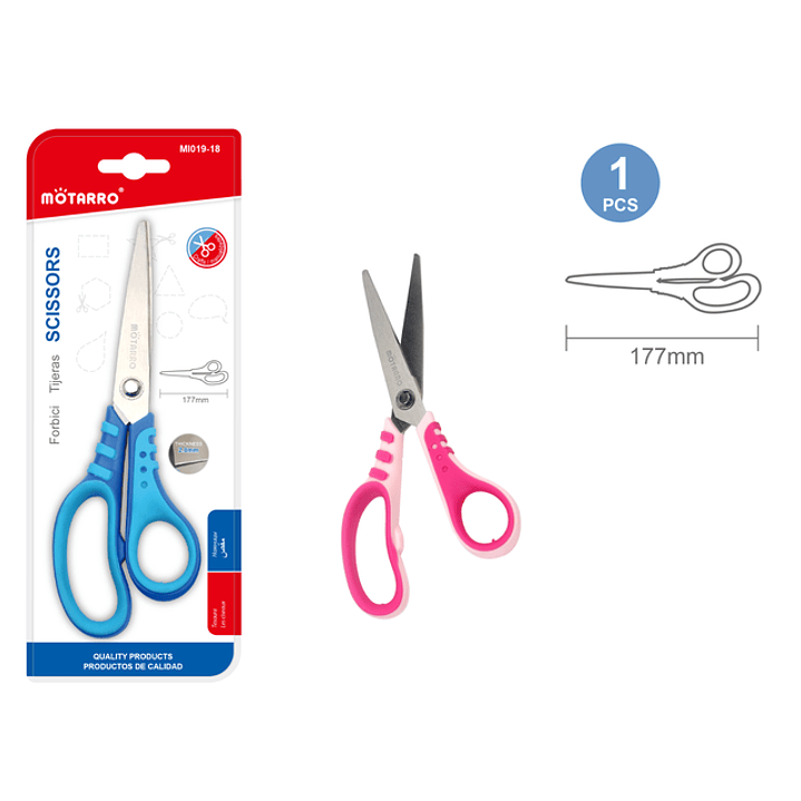 Tijeras Escolares Azul/Rosado 17.7cm 1