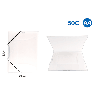 Carpeta Con Elastica Blanco Mate A4