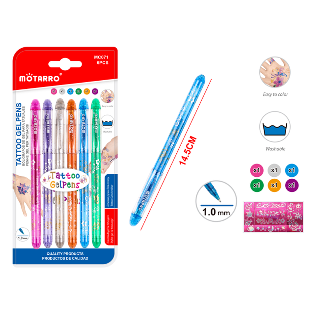 Boligrafos De Gel Para Tatuajes 14.5cm 1