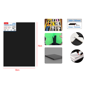 Tablero Espuma Adhesiva Negro 50x70cm