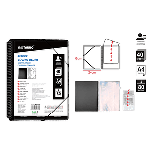 Carpeta Negra 24x32Cm A4 30 Hojas
