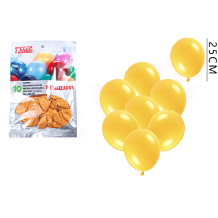 Globos Perlado Dorado 25Cm