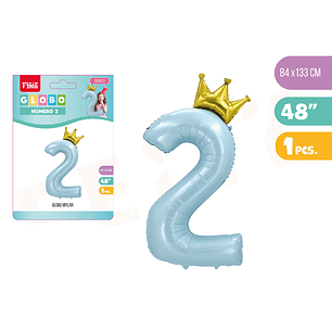 Globo Aluminio 2 Azul 84X133Cm