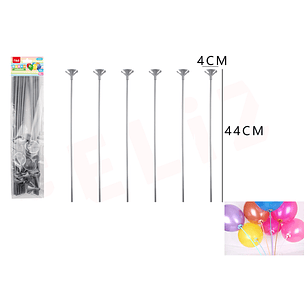 Varilla De Globo Plateado 44X4Cm