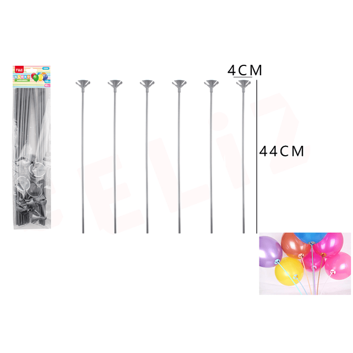 Varilla De Globo Plateado 44X4Cm 1