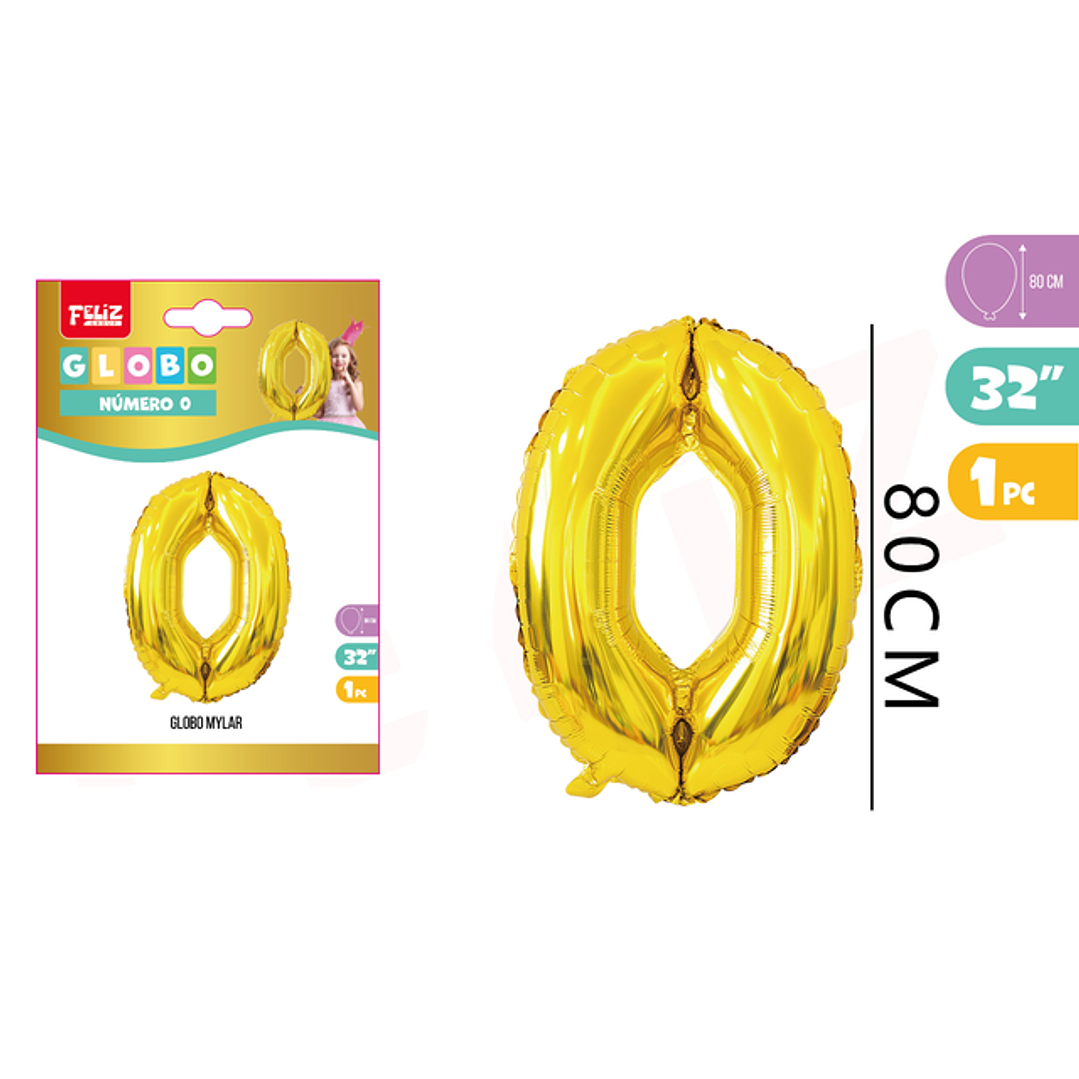 Globo Metalizado Mylar Dorado 0 80Cm 1
