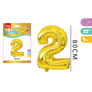 Globo Metalizado Mylar Dorado 2 80Cm