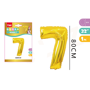 Globo Metalizado Mylar Dorado 7 80Cm