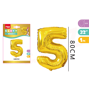 Globo Metalizado Mylar Dorado 5 80Cm