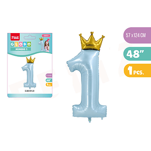 Globo Aluminio 1 Azul 57X124Cm