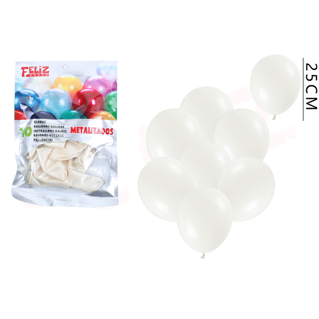 Globos Perlado Blanco 25Cm 1