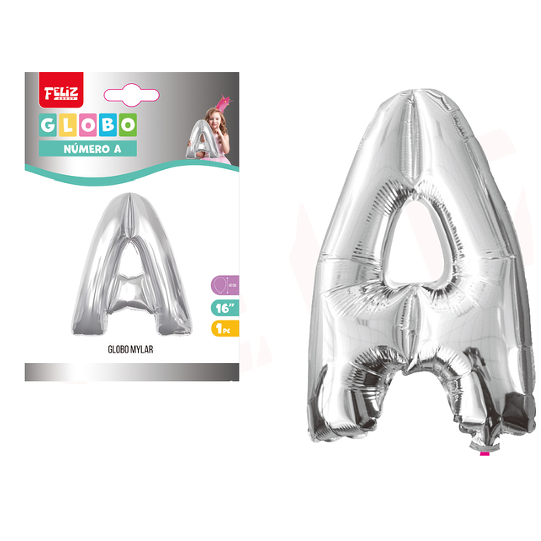 Globo Metalizado Plata Letra A 1