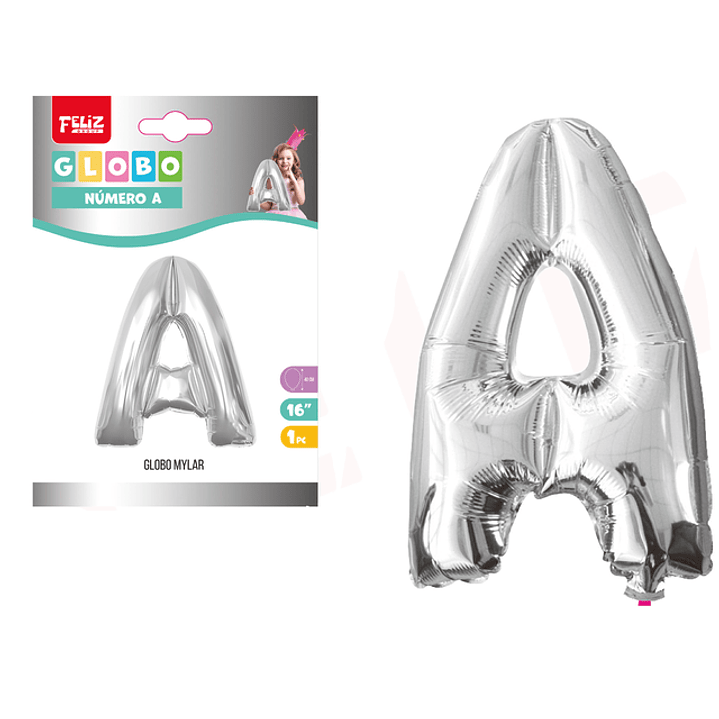 Globo Metalizado Plata Letra A 1
