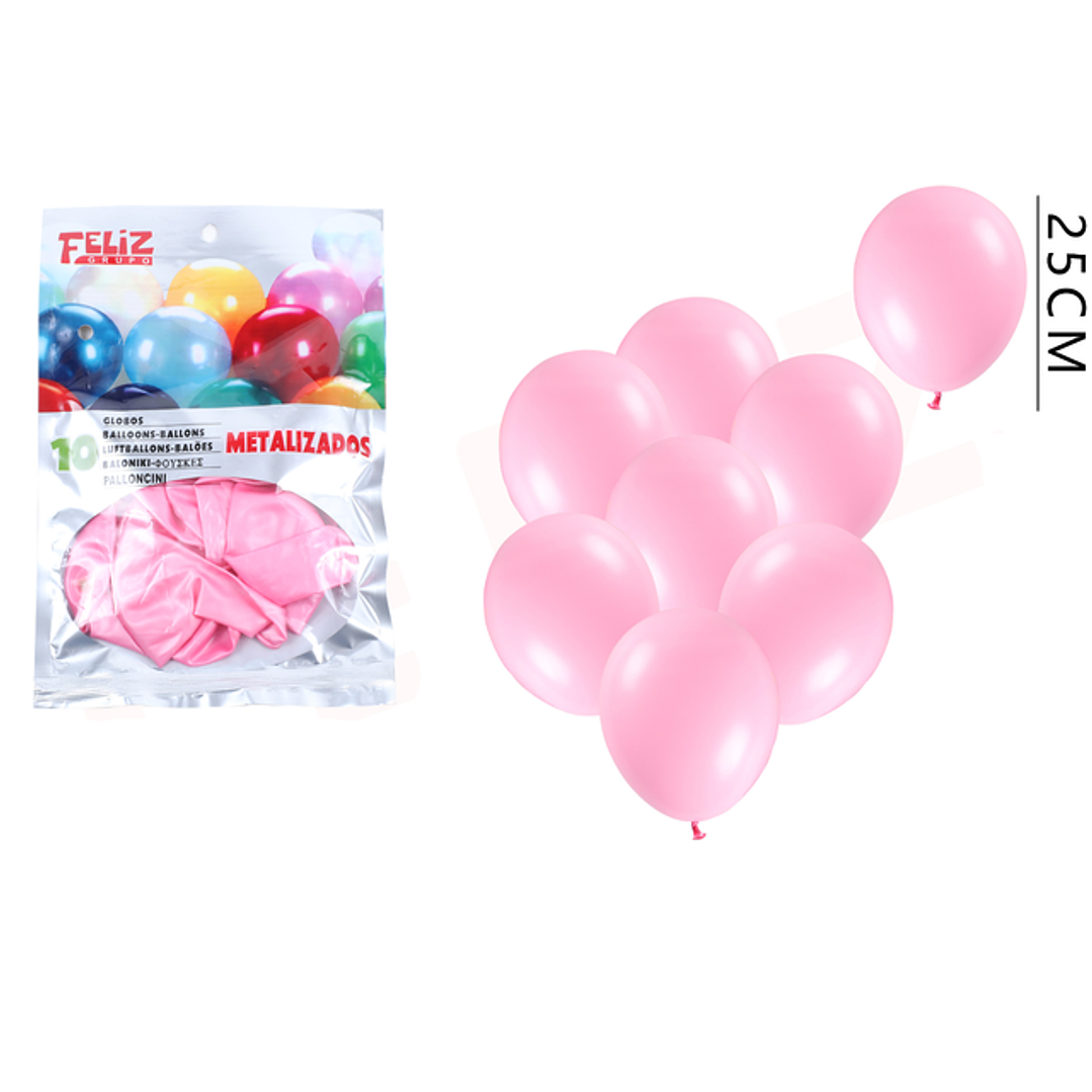 Globos Perlado Rosado 25Cm 1