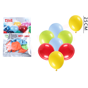 Globos Perlado Multicolor 25Cm