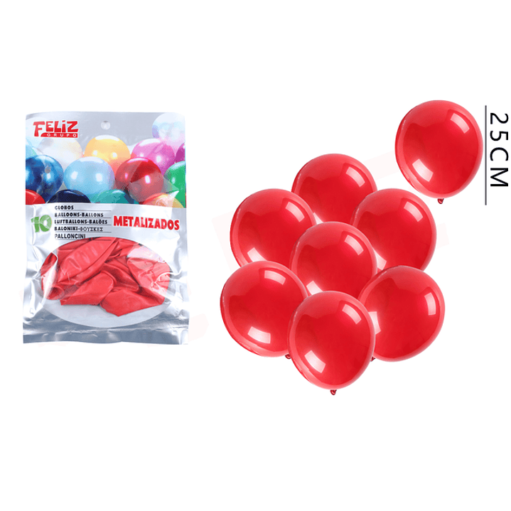 Globos Perlado Rojo 25Cm 1