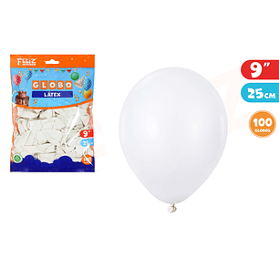 Globos Mate Blanco 25Cm 100Pcs