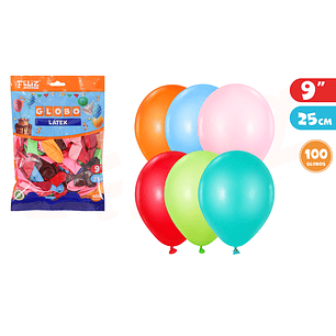 Globos Mate Multicolor 25Cm 100Pcs