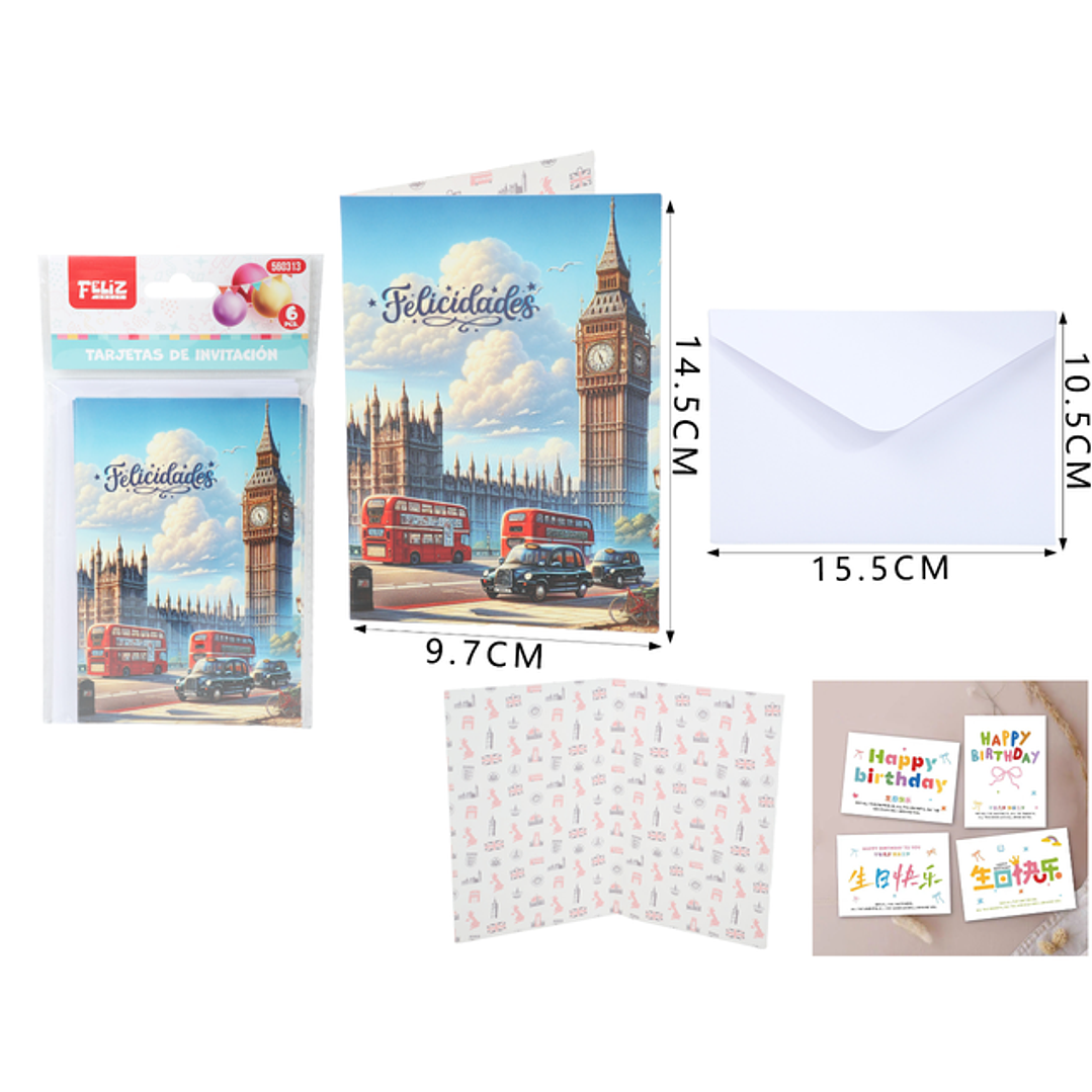 Set De Tarjeta Invitación Felicidades 1